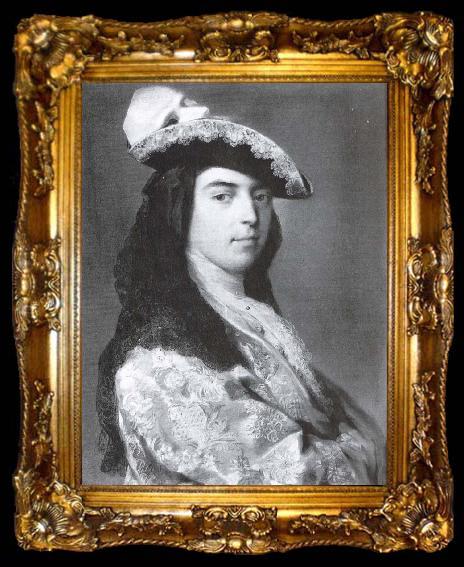 framed  Rosalba carriera Charles Sackville,2e duke of Thresh, ta009-2
